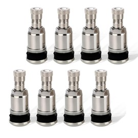 EnixwH Pack of 8 Tyre Valves, Metal Valves for Alloy Wheels, Car Tyre Valve, Car Valve, Rim Valves, Universal Metal Valve 11.3 mm Rim Valves, Valve for Car Tyres, for Car, Motorcycle (Silver)