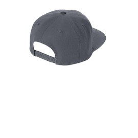 Sport-TEK Unisex Classics Flat Bill Snapback Cap, Graphite, One Size