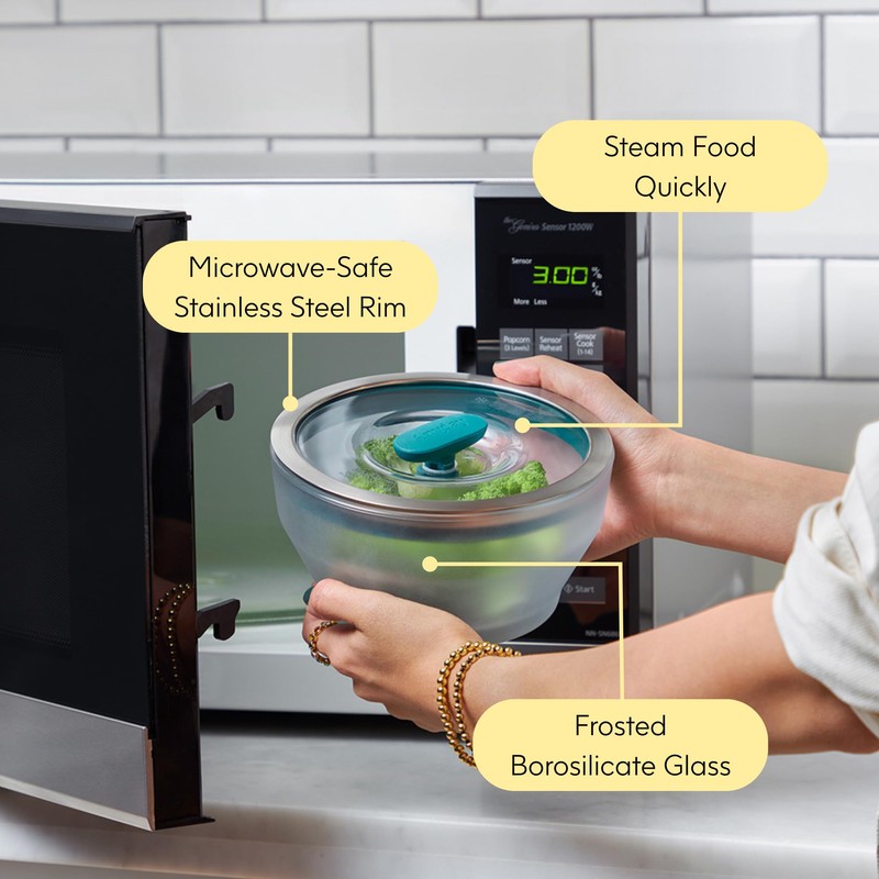 Anyday 4-Cup Microwave Cookware & Glass Container with Glass Lid,