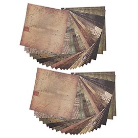 Atyhao Vintage Paper Squares, 48 Sheets Old Looking Background Papers for Scrapbook Album Greeting Cards Journal Invites Letters 5.9 x 5.9in
