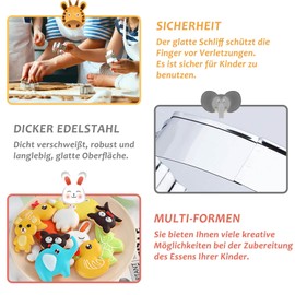 Ausstechformen Tiere Ausstecher 9 Stück, Edelstahl Keksausstecher Plätzchen Ausstecher Set für Backen Fondant Plätzchen, Tortendekorationen