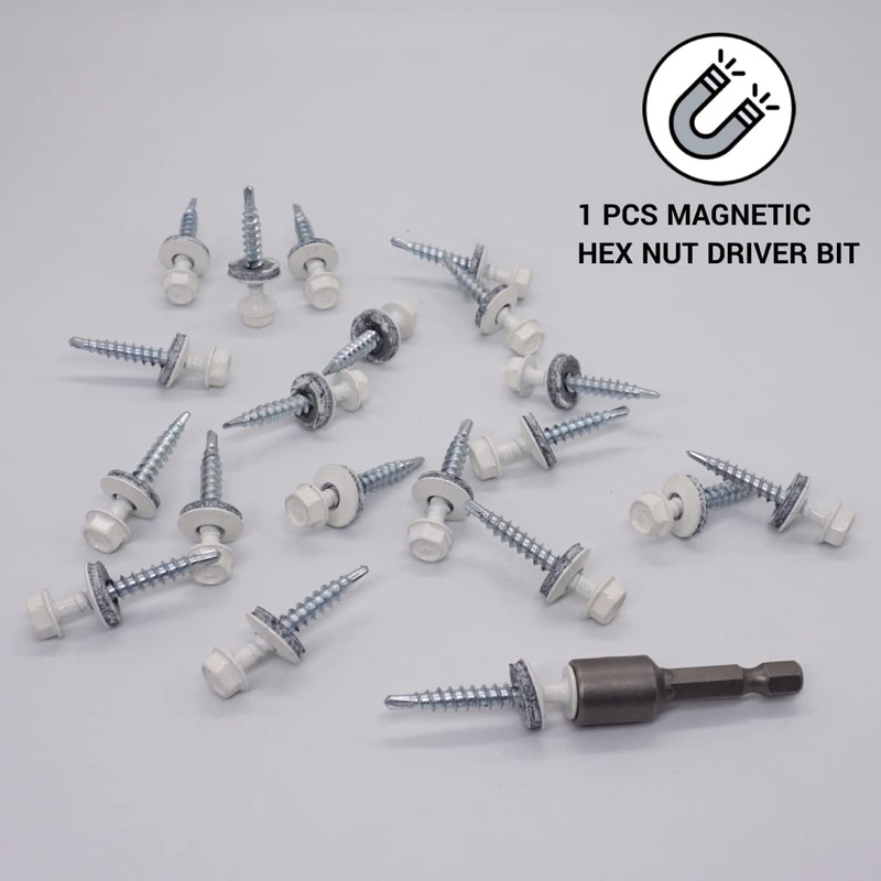 (Pack of 50 pcs) Metal Roofing Screws, 4.8 x 35