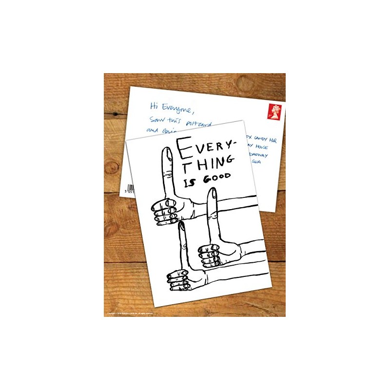Funny Humorous 'David Shrigley Everything is Good' Novelty Postcard
