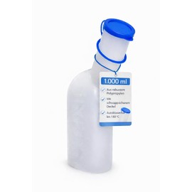 Men's Urinal Bottle 1 Litre Polypropylene with Lid - Urinal Urinal Bottles, Bed Bottle, Urine Bottle, Urine Bottle, Pee Bottle, Urinents for Care, Travel, Travel and Home