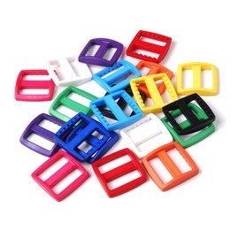 25pcs 1(25mm) Webbing Colorful Plastic Slider Tri Glide Adjust Buckles for Dog Collar Harness Backpack Straps FLC080(Mix-s) by CooBigo