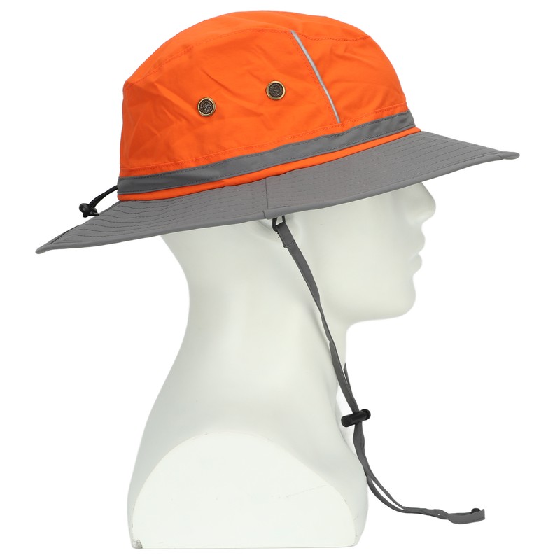 UPF50+ Fishing Hat with Reflective Strip Mesh Vents Adjustable Wide
