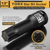 Aiourx 1/2" Drive T100 Torx Star Bit Socket, CR-MO Steel,