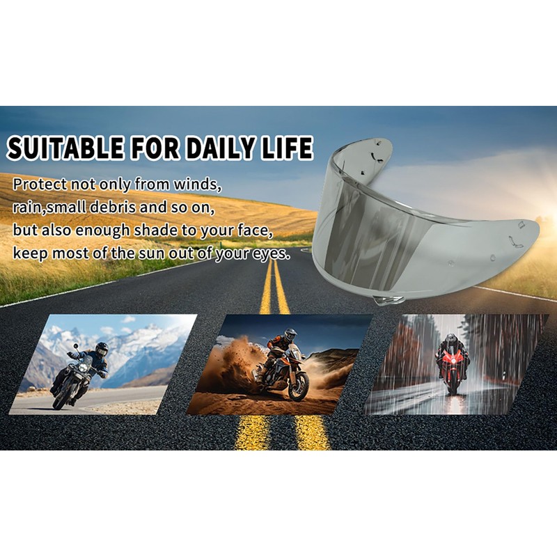 Shoei RF1200 X14 Helmet Visor Replacement Shield, Anti-Fog Sun Shield