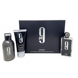 Afnan Gift Set 9 PM Eau De Perfume 100 ML+Deodorant 150 ML+Shower Gel 150 ML