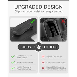 Stethoscope Holder Clip for EKO CORE 500™ – Lightweight PU Leather Hip Holder Clip for Physicians, Nurses, EMTs, and Medical Students