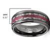 Metal Masters Co. Mens Carbon Fiber Tungsten Carbide Ring Red