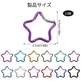 13pcs Carabiner Keychain 13 Colors Ultra Small Carabiner Camping Fishing Backpacking Snap Hook Star Shape Spring Snap Lock Carabiner Clip Keychain Backpack Camping Hiking Travel Accessories Drop