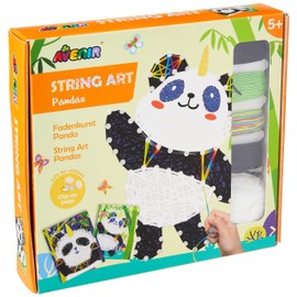 Avenir 6301709 Thread Art Panda Craft Kit for Children Creative Set DIY String Art Panda