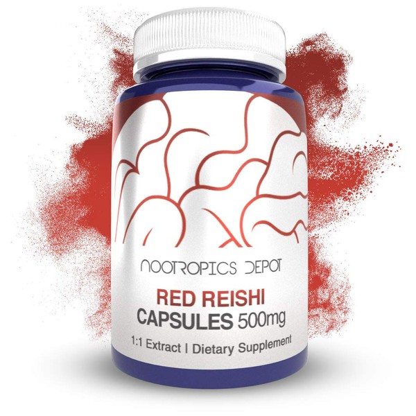 Nootropics Depot Red Reishi Mushroom Capsules | 500mg | 60 Count | Organic Whole Fruiting Body Mushroom Extract | Supports a Healthy Immune System