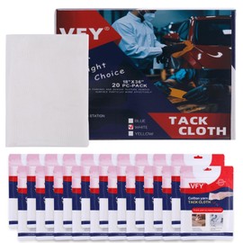VFY White Tack Cloth - (20-Pc) 18"x36" High Density 20×16 Mesh Dust Remover - Reusable Zipper Bag - Wax/Silicone Free for Woodworking, Auto Painting, Anti-Static Tack Rags
