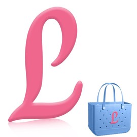 3Pcs 3D Letter Decors For Bag, Personalizing Handbag Charms For Beach Style Bag Ornament Jewelry Making Craft Supplies - Style: L, Color: Pink