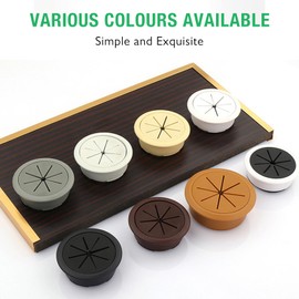 EASYEAH 10 Pcs Desk Grommet 2" / 50 mm, Desk Hole Cover for Cables Coffee, Cable Grommet ABS Plastic, Desk Hole Grommet for Home & Office Pc, Detachable Cable Cord Organizer