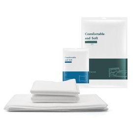 Disposable Bed Sheet and Pillowcase, AMONENZ Double Travel Bed Sheet, 210 x 230 cm Flat Sheet, with 2 Pieces 50 x 80 cm Pillowcases, for Travel, Hotels, Outdoor Camping