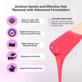 Curacoro Italian Wax Beans - 500g Hard Wax Beads for Full Body Hair Removal on Face, Body, Brazilian, Bikini, Legs, Underarms, Skin-Sensitive Waxing Bead for Women & Men, Made in Italy (Passion Fruit)