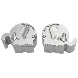 Baby Teeth Keepsake Box, First Tooth and Curls Elephant Shape Keepsake Box Organiser for Kids Teeth, Fairy Container Holder for Kids, Baby Shower, Birthday