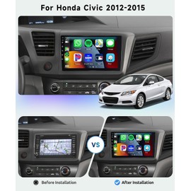 8 CORE 6G+128G Car Radio Stereo for Honda Civic 2012-2015 with Wireless CarPlay/Android Auto,9 Inch 1280 * 720P IPS Touch Screen Android 13 GPS WiFi Bluetooth 32-Band DSP HD Backup Camera