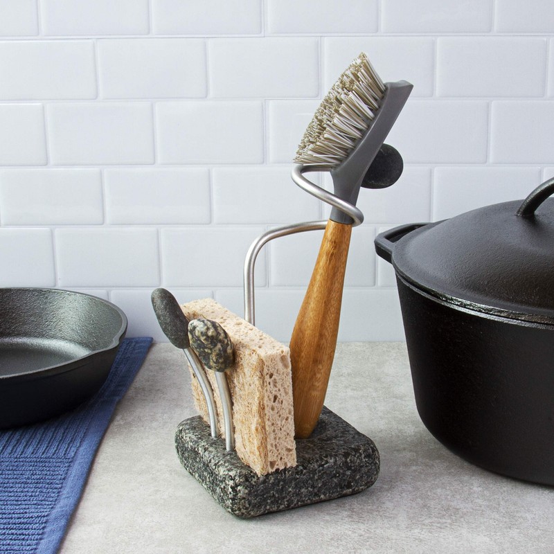 Sea Stones Splash Sponge and Brush Holder - Heavy Granite
