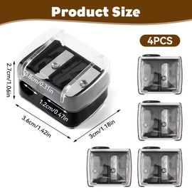 Anspitzer für Kajalstifte Kajal Spitzer Dicke Stifte Bleistiftspitzer Anspitzer Kajalstift Eyeliner Anspitzer Dicke und DüNne Stifte Augenbrauenstift Pencil Sharpener Anspitzer Mit BehäLter (4 Stück)