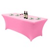 Pink Spandex Tablecloth 6ft Tight Fitted Washable Stretch Table Cover