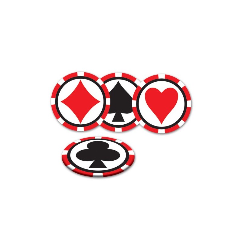 Beistle 8-Piece Casino Coasters in Assorted Designs, Las Vegas Casino