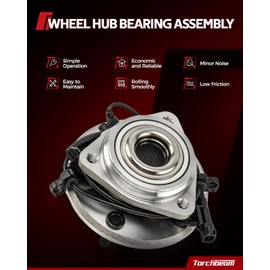 Torchbeam 515054 Front Wheel Bearing Hub Assembly for 1999-2004 Silverado 1500, 2000-2006 Tahoe, 1999-2004 Sierra 1500, 2000-2006 Suburban 1500, 2003-2013 Express 1500, 6 Lugs w/ABS 1pcs