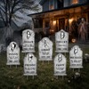 Arosche Halloween Horror Tombstone Plastic Yard Signs 7Pcs with Stakes