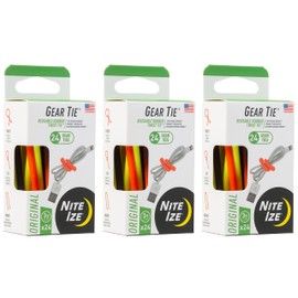 Nite Ize Gear Tie ProPack 3" Multi-Colored Twisty Ties Durable (3-Pack of 24)