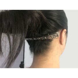 Time Roaming Duck Bill Clip Color Silvery Flower Shaped 5.1" Length Large Size without Teeth Pack of 4