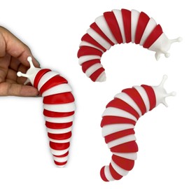 Hot Fidget Slug Toy, Stress Reliever, Anxiety Relief Hand Toy, Flexible Realistic Slug, Finger Slug, Sensory Toy Suitable for All, Fun, Soothing Clicking Sound - (Peppermint)