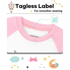 DAUGHTER QUEEN Girls Pajamas Toddler Unicorn PJs Kids Sleepwear 100% Organic Cotton Pj Sets Children 4 Piece Long Sleeve Jammies Rainbow Clothes Size 2T Age 2 Years Old