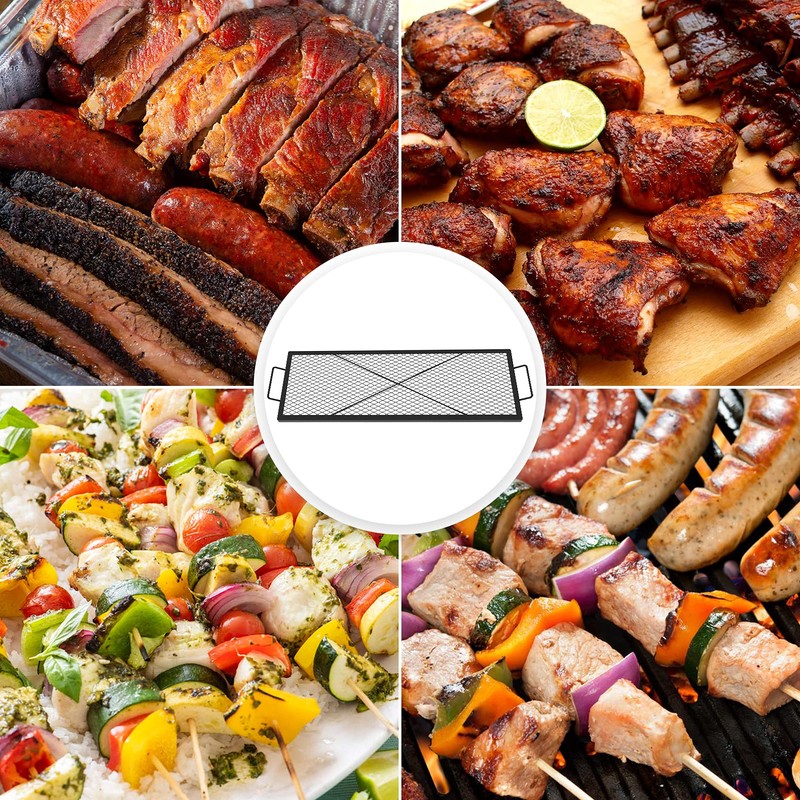 onlyfire Rectangle X-Marks Fire Pit Cooking Grate, Campfire Grill Grate