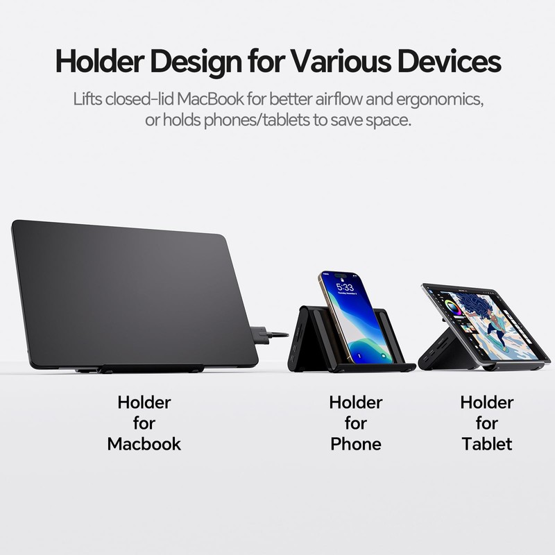 MacBook Docking Station Dual Monitor, USB C Dock Stand for
