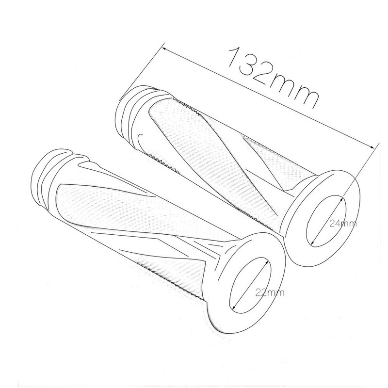 Krace Motorcycle 7/8" Handle bar Hand Grips with Anodized CNC