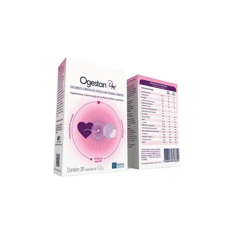 Ogestan Pré Cápsulas Suplemento Multivitamínico Prenatal