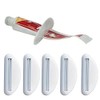 Toothpaste Tube Squeezer Dispenser, 5-Pack, Black, Blue, Red, White (5,