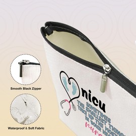 Funny Nicu Nurse Gifts Makeup Bag Nurse Accessories for Work Nurse Practitioner Nurse Gifts for Women Cute Cosmetic Bag Neonatal ICU Nurse Rn Gifts for Nurses Nursing Graduation Nurses Week Birthday
