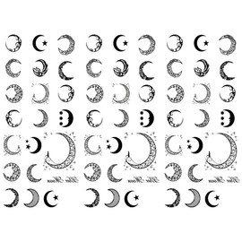 KING HORSE hm601 Tattoo Sticker Moon Tribal [Regular Size, Pack of 3]