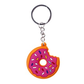tenghong2021 Fun Cute Donut Keychain for Woman Birthday Gift Theme Decorations Party Favors Purse Car Accessories (Pink)
