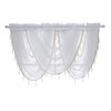 ANCLLO 3 Panels White Solid Waterfall Valance Window Curtain Linen