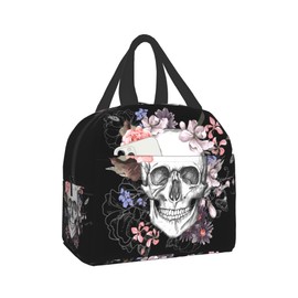 Sugar Skull Lunch Bag Insulated Floral Skull Lunch Box Gift Women Men Cooler Teto Bags for Work Office