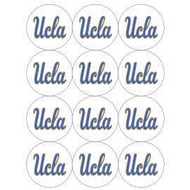 Handmade set of 12 UCLA, edible paper, cupcake cookie toppers CHOOSE SIZE pre cut - 2.5"
