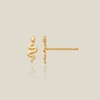 14K Solid Gold Snake Mini Stud Earrings, Upper Earlobe Cartilage