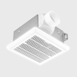 Tech Drive Bathroom Exhaust Fan with Light, 50 CFM,Super Quiet 1.0Sone Bathroom Fan with Light, 800lm 3CCT LED,3000K/4000K/5000K Selectable,Energy Star Certified, 3inch Duct, White