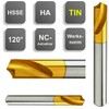 HSSE NC Drill Bit, 120°, TIN Coating, Diameter 3/4/5/6/8/10/12 mm,