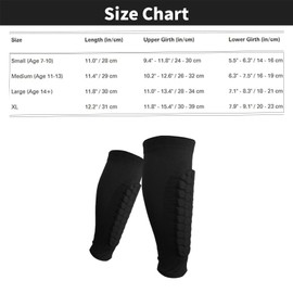 Rhoyee Protective Sleeve 1 Pair Football Shin Pads, Soccer Shin Guards Sleeves Soccer Shin Guards Shin Pads for Adult Calf Compression Sleeve with Honeycomb Pads（Black S）